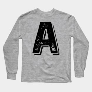 Capital Letter A Name Initial Monogram Long Sleeve T-Shirt